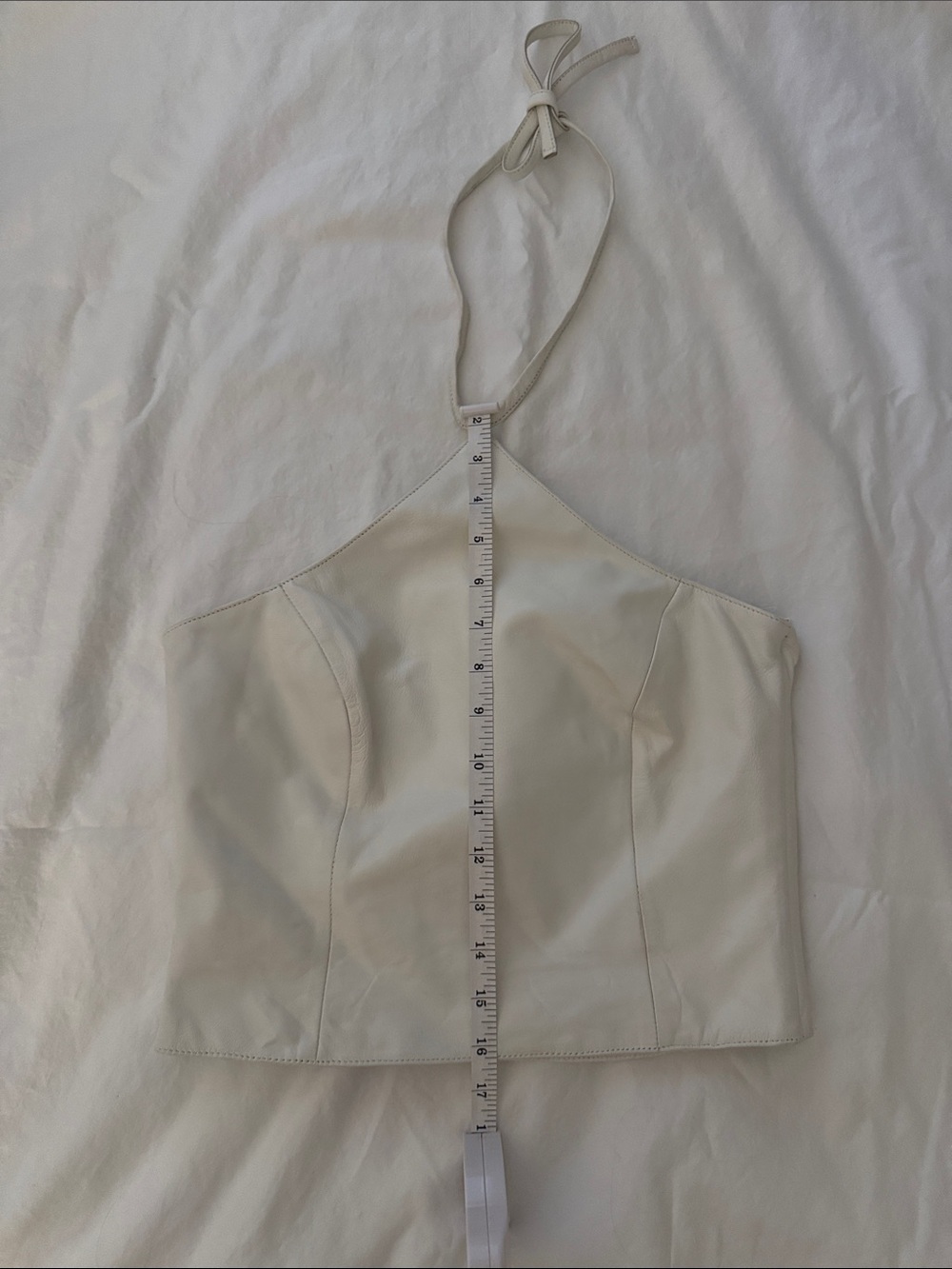 Hugo Buscati Cream Halter Crop Top - Picture 5 of 8